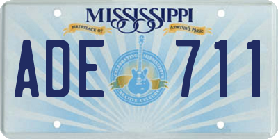 MS license plate ADE711