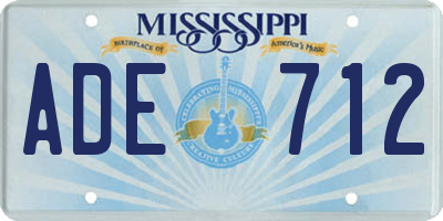 MS license plate ADE712