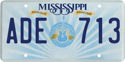 MS license plate ADE713
