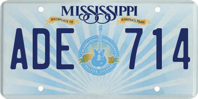 MS license plate ADE714