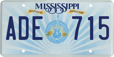 MS license plate ADE715