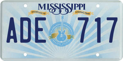 MS license plate ADE717