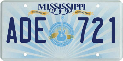 MS license plate ADE721