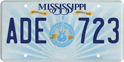 MS license plate ADE723