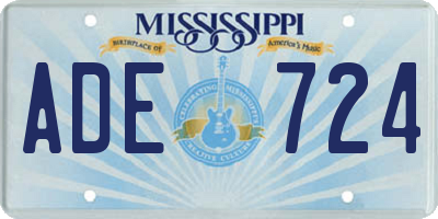 MS license plate ADE724