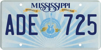 MS license plate ADE725