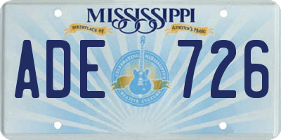 MS license plate ADE726