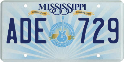 MS license plate ADE729