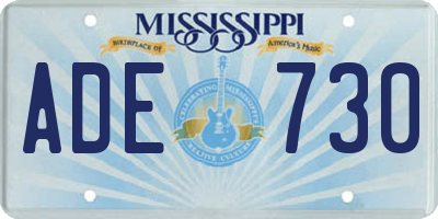 MS license plate ADE730