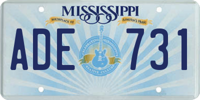 MS license plate ADE731