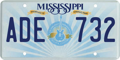 MS license plate ADE732