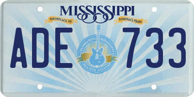 MS license plate ADE733