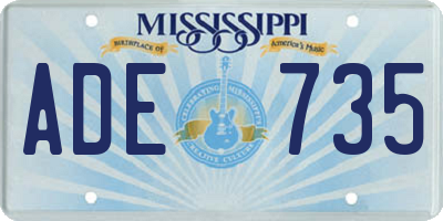 MS license plate ADE735