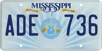 MS license plate ADE736