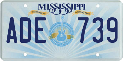 MS license plate ADE739