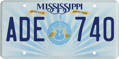 MS license plate ADE740