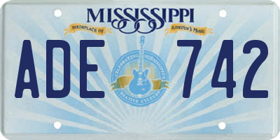 MS license plate ADE742