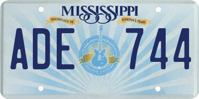 MS license plate ADE744