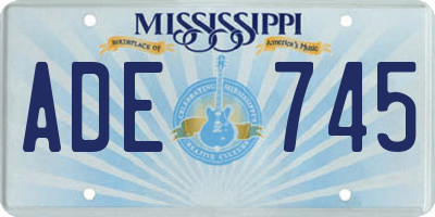 MS license plate ADE745