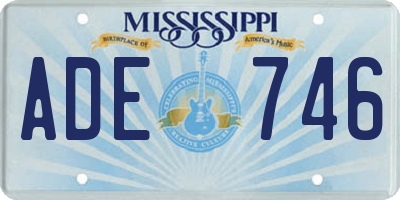 MS license plate ADE746