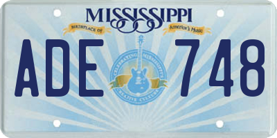 MS license plate ADE748