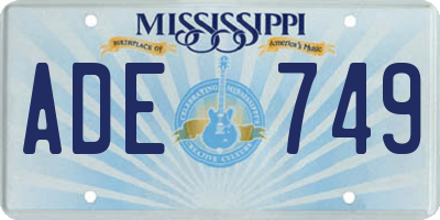MS license plate ADE749