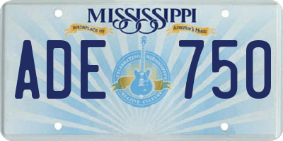 MS license plate ADE750