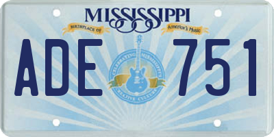 MS license plate ADE751
