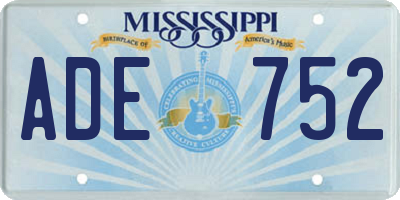 MS license plate ADE752
