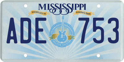 MS license plate ADE753