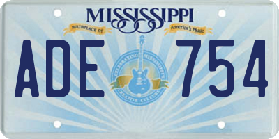 MS license plate ADE754