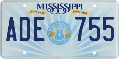 MS license plate ADE755