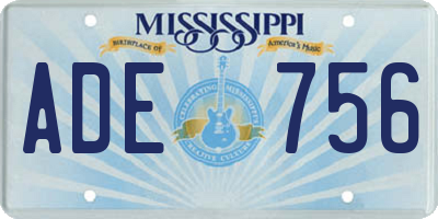 MS license plate ADE756