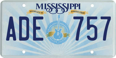 MS license plate ADE757