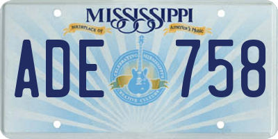 MS license plate ADE758