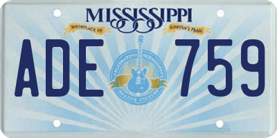 MS license plate ADE759