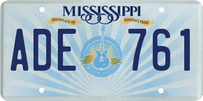 MS license plate ADE761