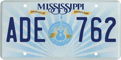 MS license plate ADE762