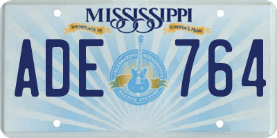 MS license plate ADE764
