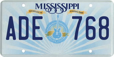 MS license plate ADE768