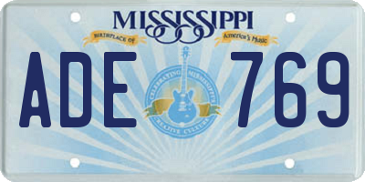 MS license plate ADE769