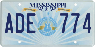 MS license plate ADE774