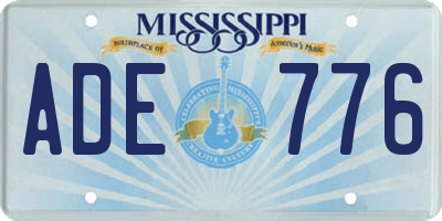 MS license plate ADE776