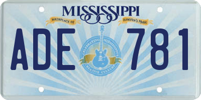 MS license plate ADE781