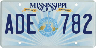 MS license plate ADE782