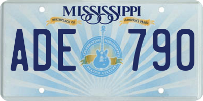 MS license plate ADE790