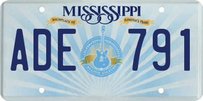 MS license plate ADE791