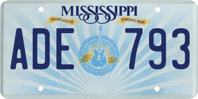 MS license plate ADE793