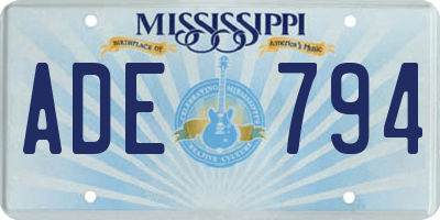 MS license plate ADE794