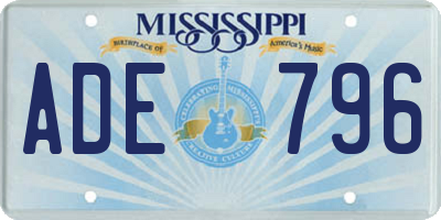MS license plate ADE796